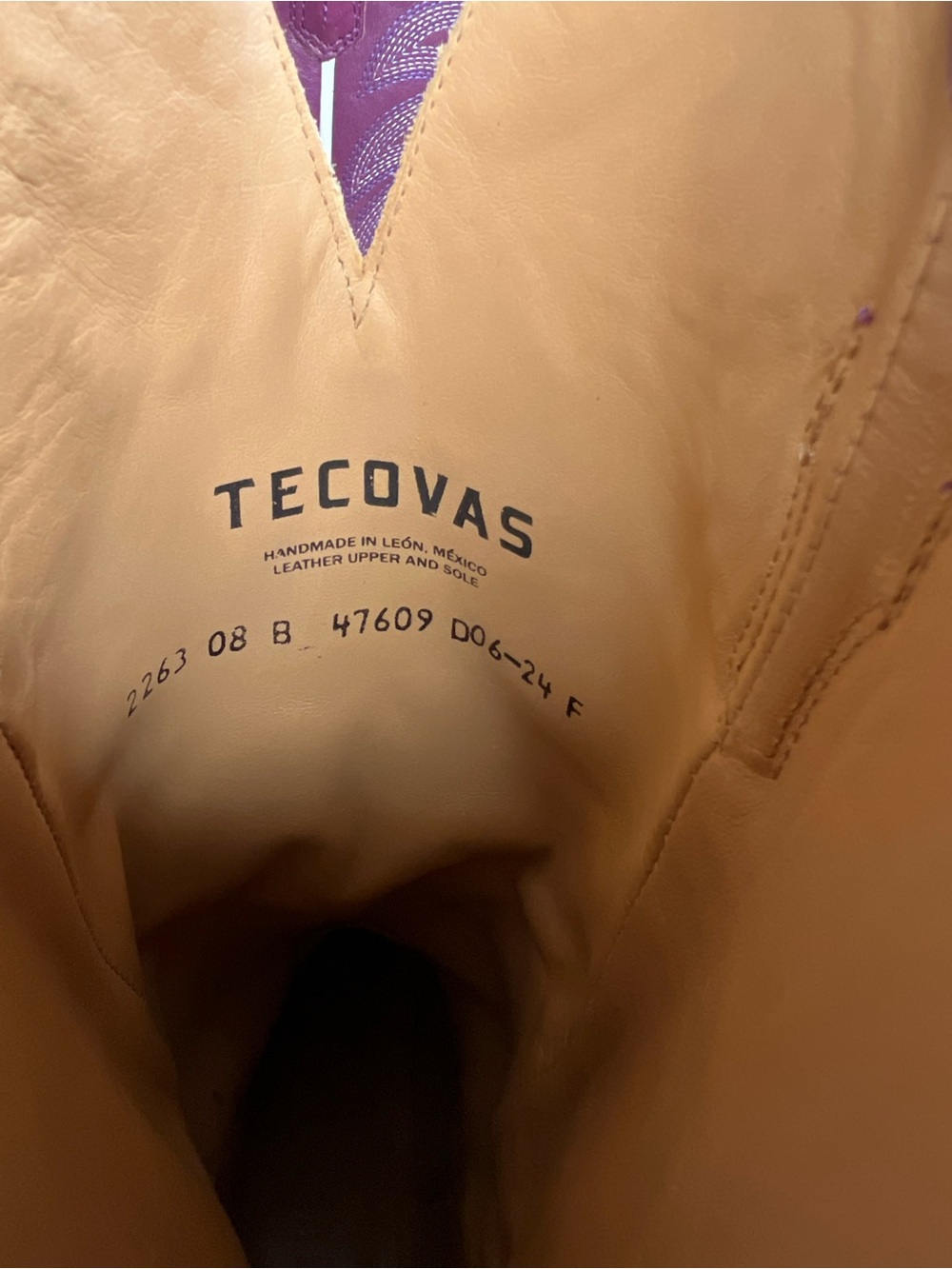 Tecovas the Annie violet Purple Leather Western Heeled Boots - Picture 7 of 8